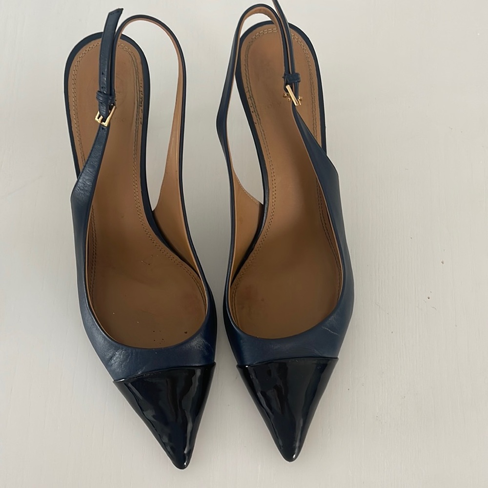 Tory Burch Navy Kitten Heel